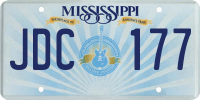 MS license plate JDC177