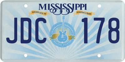 MS license plate JDC178