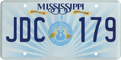 MS license plate JDC179