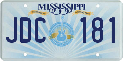 MS license plate JDC181