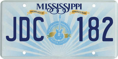 MS license plate JDC182