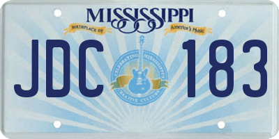 MS license plate JDC183