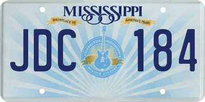MS license plate JDC184