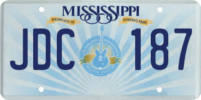 MS license plate JDC187