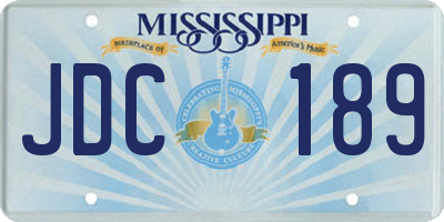MS license plate JDC189
