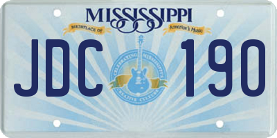 MS license plate JDC190