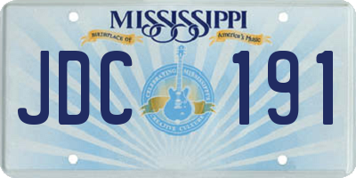 MS license plate JDC191