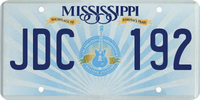 MS license plate JDC192