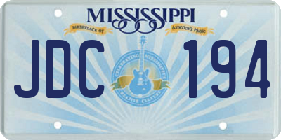 MS license plate JDC194