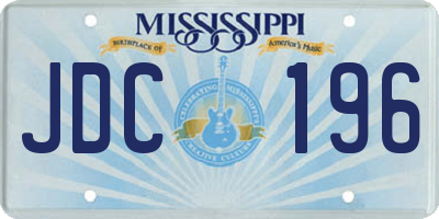MS license plate JDC196