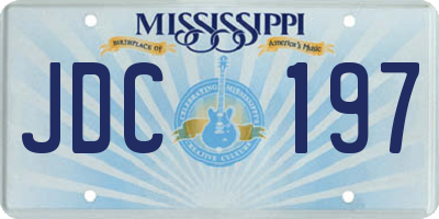 MS license plate JDC197