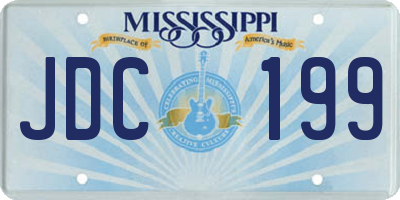 MS license plate JDC199