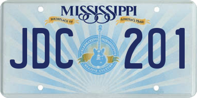 MS license plate JDC201