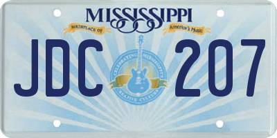 MS license plate JDC207