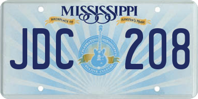 MS license plate JDC208