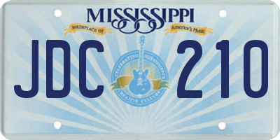MS license plate JDC210