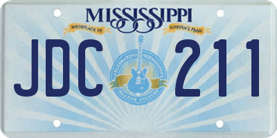 MS license plate JDC211