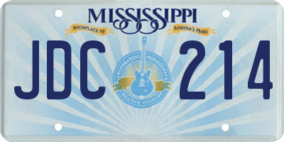 MS license plate JDC214