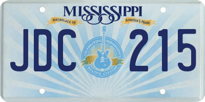 MS license plate JDC215