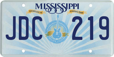 MS license plate JDC219