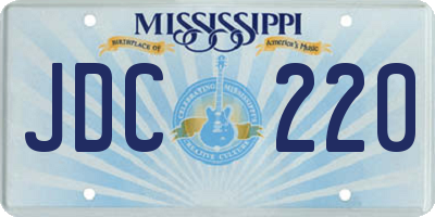 MS license plate JDC220