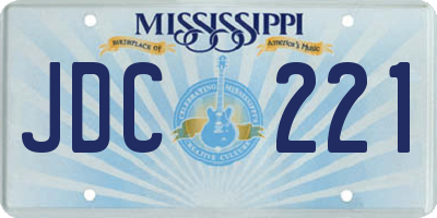 MS license plate JDC221