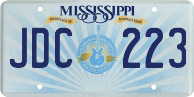 MS license plate JDC223