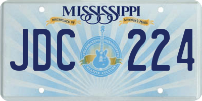 MS license plate JDC224