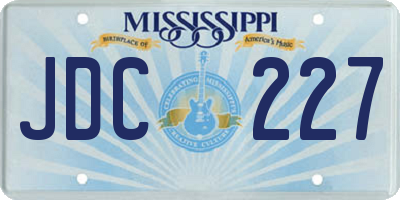 MS license plate JDC227