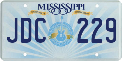 MS license plate JDC229