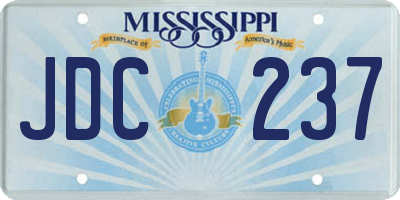 MS license plate JDC237