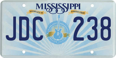 MS license plate JDC238
