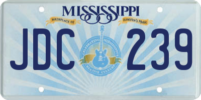 MS license plate JDC239