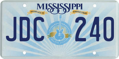 MS license plate JDC240