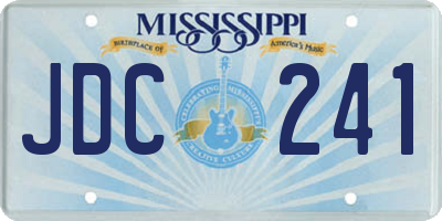 MS license plate JDC241