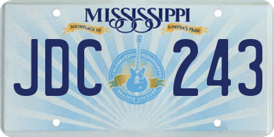 MS license plate JDC243