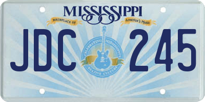 MS license plate JDC245