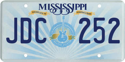 MS license plate JDC252