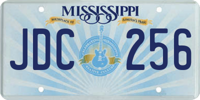 MS license plate JDC256