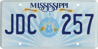 MS license plate JDC257