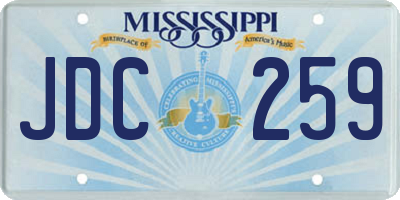 MS license plate JDC259