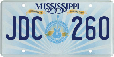 MS license plate JDC260