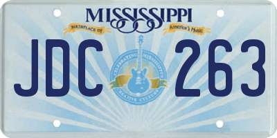 MS license plate JDC263