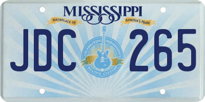 MS license plate JDC265
