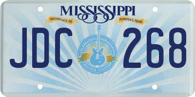 MS license plate JDC268