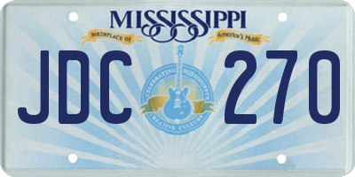 MS license plate JDC270