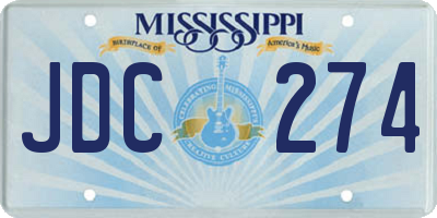 MS license plate JDC274