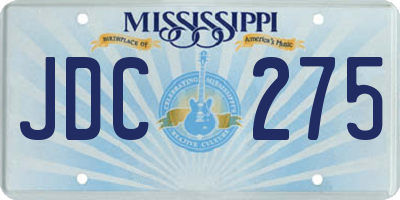 MS license plate JDC275