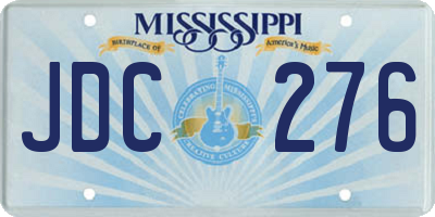 MS license plate JDC276