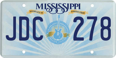 MS license plate JDC278